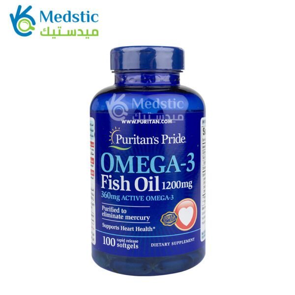 كبسولات اوميجا 3 1200 لدعم المناعة puritan’s pride omega 3 fish oil 100 قرص