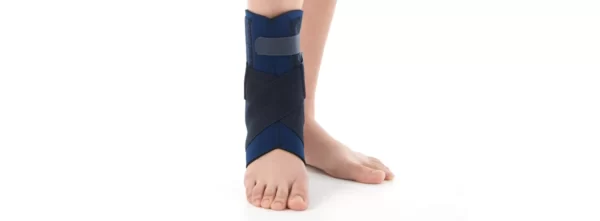 Cross strap ankle support with stays for sprains