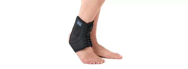 Laced ankle stabilizer brace for sprains treatment