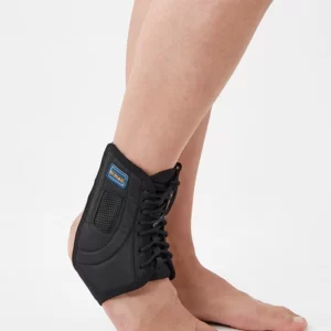 Laced ankle stabilizer brace for sprains treatment