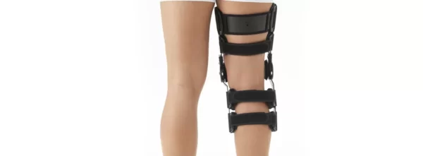 Post-Operative ROM knee brace for pain with revolving dial lock