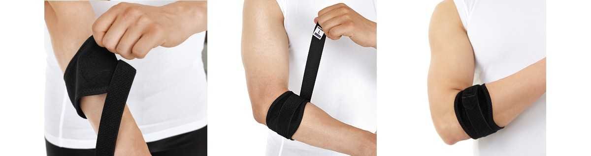 دعامة الكوع لرياضة التنس والجولف مع وسادة سيليكون لعلاج التهاب مرفق الكوع Tennis and golf elbow wrap with pads