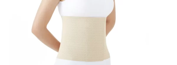 Elastic abdominal binder for lower back pain treatment