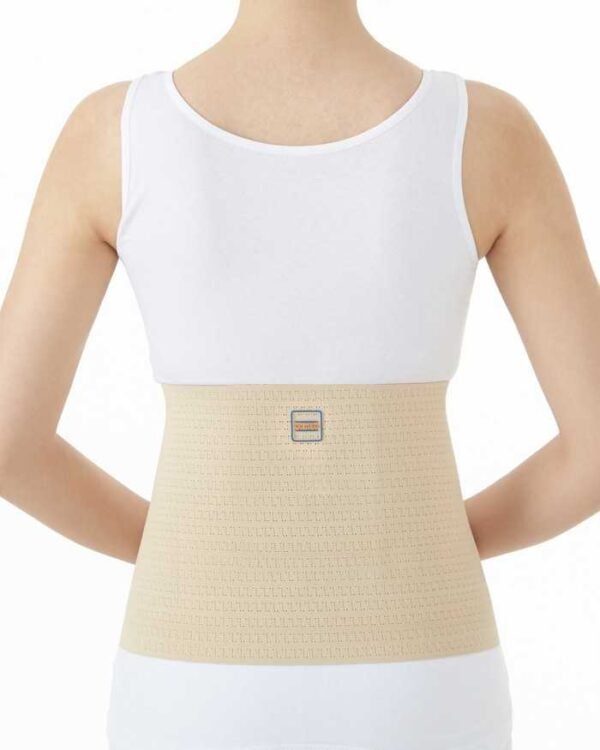 Elastic abdominal binder for lower back pain treatment