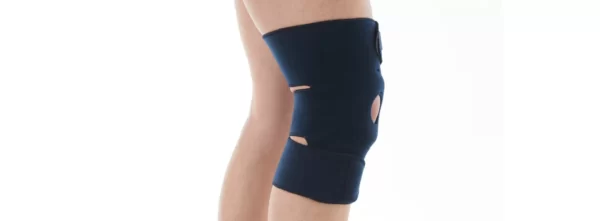 Open patella knee brace for sprains