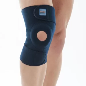 Open patella knee brace for sprains