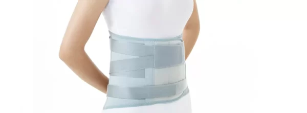 Ventilated LSO back brace for pain with side cross straps