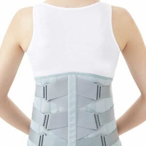 Ventilated LSO back brace for pain with side cross straps