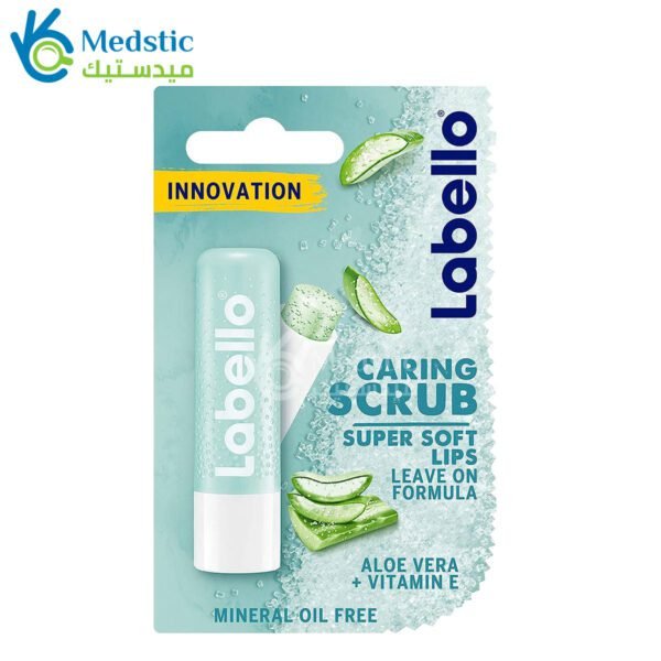 labello lip caring scrub alo evera + vitamin e