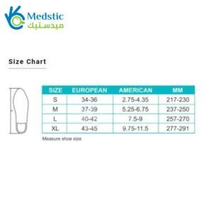 Sizes of silicone insoles for shoes