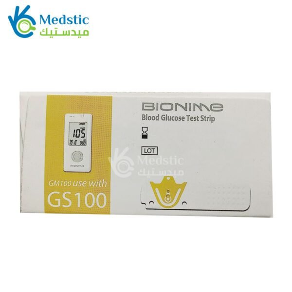 شرايط بايونيم سويسري لقياس السكر Bionime GS 100 Blood Glucose Test Strips - 50 Pcs