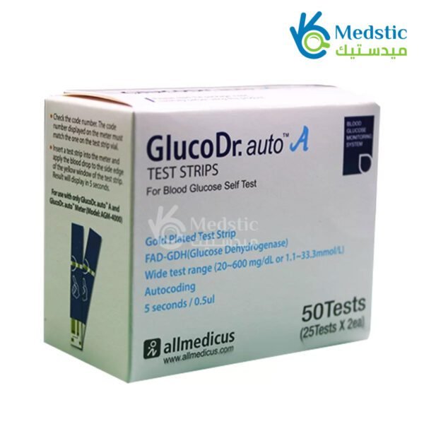 شرايط جلوكو دكتور أوتو لقياس سكر الدم 50 شريط اختبار GLUCO DR.auto