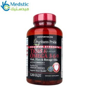 Maximum Strength Triple Omega 3 6 9 Supports Heart Health Fish, Flax & Borage Oils 120 softgels