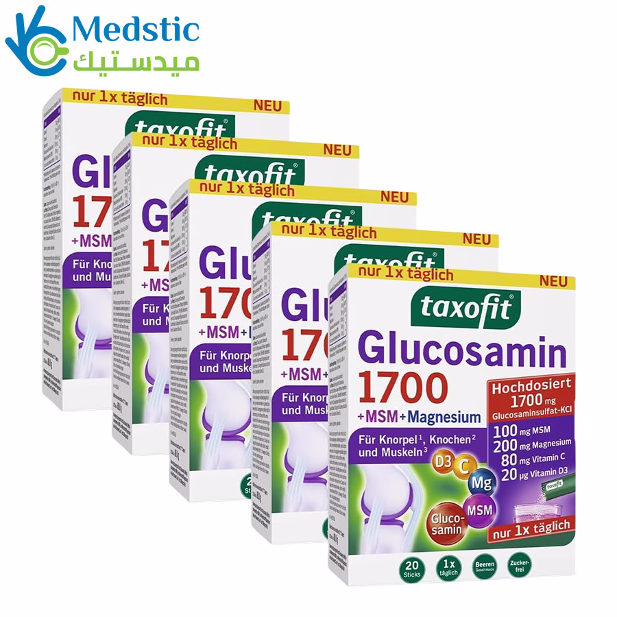 Glucosamine 1700+msm+magnesium 20 sticks, taxofit جلوكوزامين msm