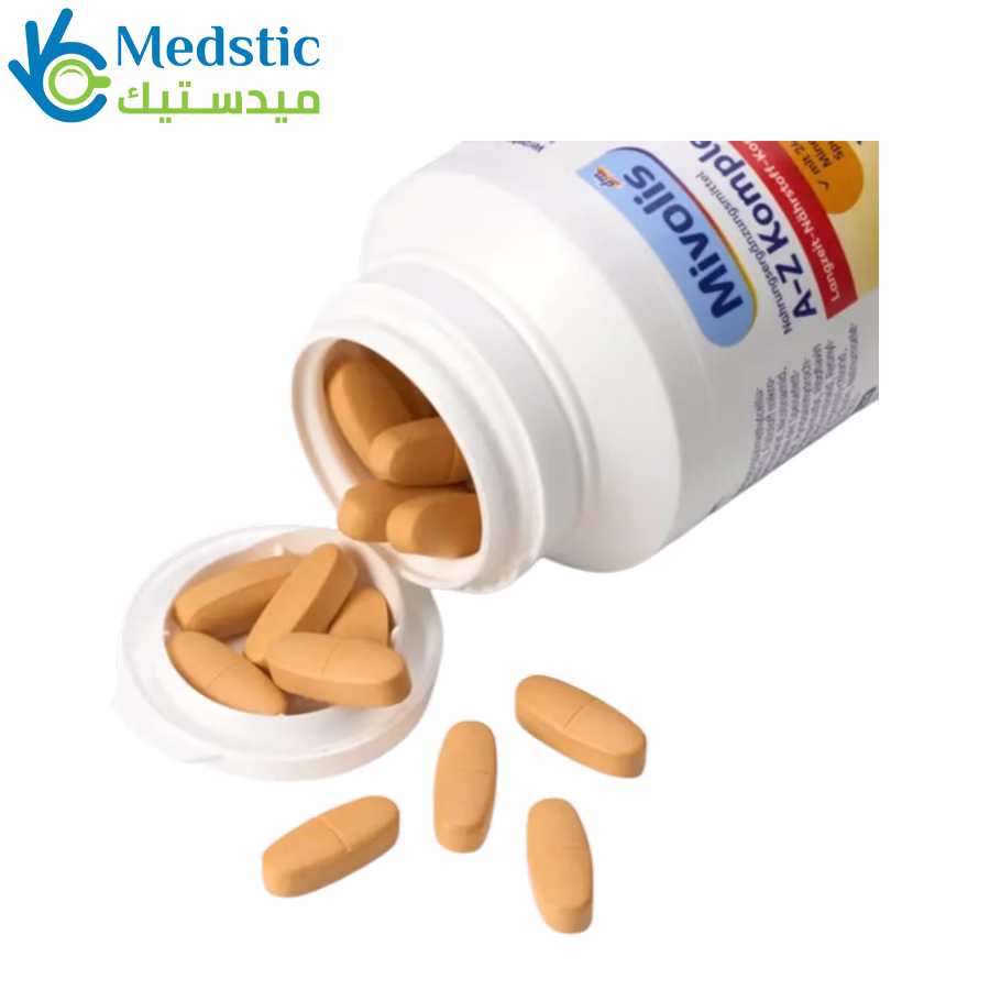 حبوب فيتامينات a to z لتقليل الشعور بالتعب والإرهاق - A-Z Komplett Multivitamins Mivolis, 100 tablets حبوب فيتامينات a to z