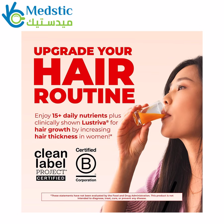 liquid morning multivitamin + hair growth peach mango, Mary Ruth's 450 ml ملتي فيتامين ماري روث للشعر