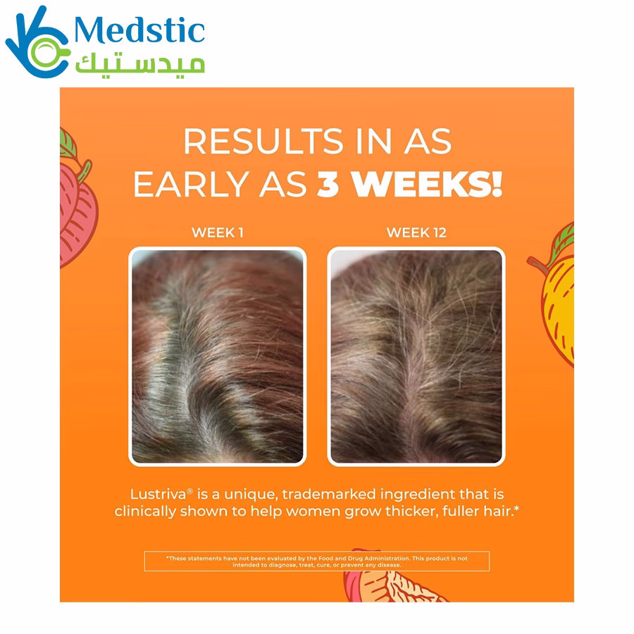 liquid morning multivitamin + hair growth peach mango, Mary Ruth's 450 ml ملتي فيتامين ماري روث للشعر