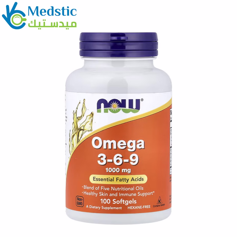 حبوب اوميغا ٣ ٦ ٩ لتعزيز صحة القلب | omega 3-6-9 ,100 softgels, 1000mg Now حبوب اوميغا ٣ ٦ ٩