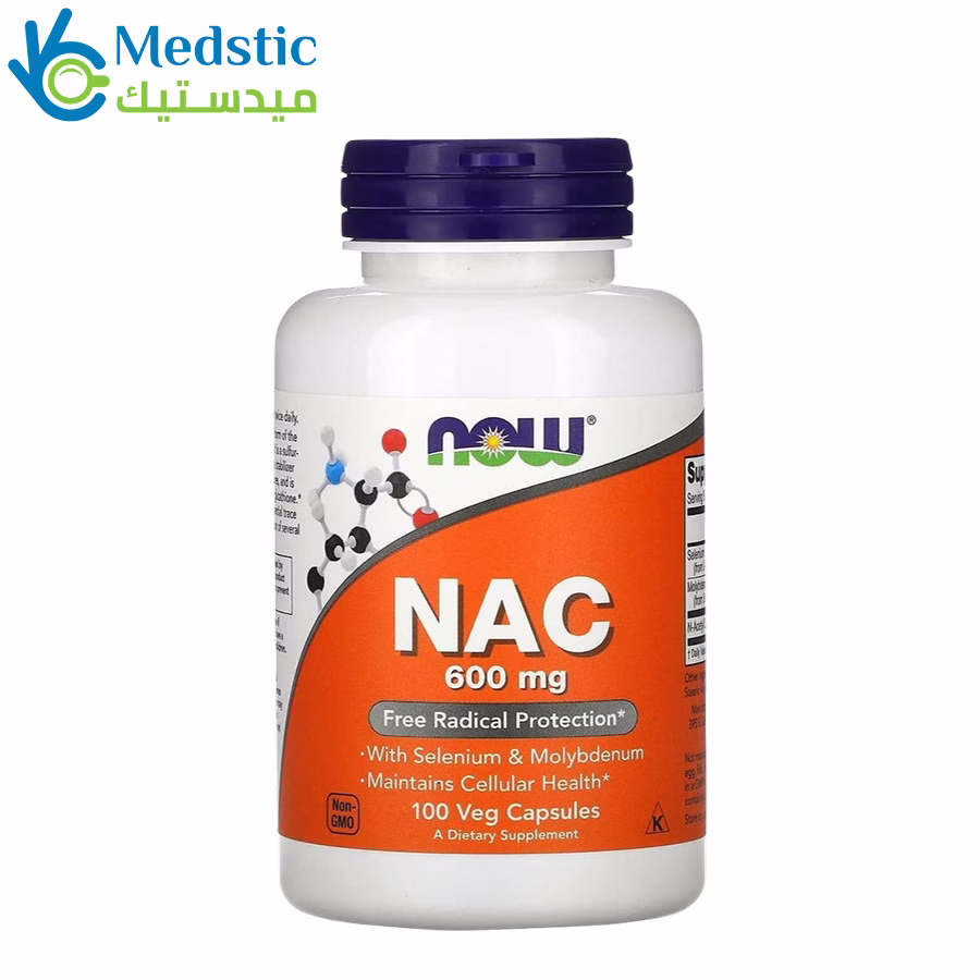 NAC 600 mg, 100 capsules, now food NAC capsules