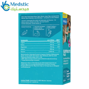 مسحوق الإلكتروليت للحفاظ على توازن السوائل Electrolytes Plus Sticks 20 pcs, 120 g, Sanotact مسحوق الإلكتروليت للحفاظ على توازن السوائل Electrolytes Plus Sticks 20 pcs, 120 g, Sanotact