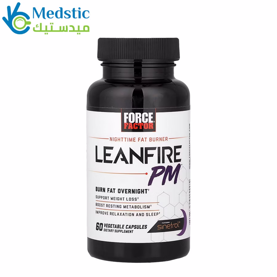 Force Factor, LeanFire, Fast-Acting PM, Night Time Fat Burner, 60 Vegetable Capsules Leanfire tablets