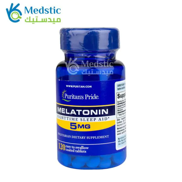 كبسولات ميلاتونين 5 مجم للتخلص من اضطرابات النوم puritan’s pride melatonin 120 كبسولة