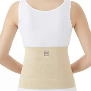 Elastic abdominal binder for lower back pain treatment