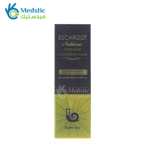 ⁦غسول حلزوني فارم ستاي farmstay escargot noblesse intensive cleansing foam 180ml⁩ - الصورة ⁦6⁩