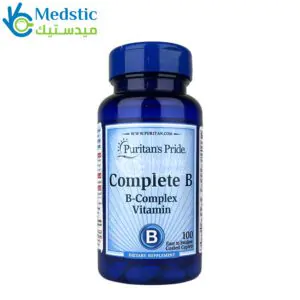 Complete B Vitamin B Complex To Support Nerves and Energy Production 100 Caplets puritans pride